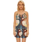 Tree Cosmic Spiritual Meditation Satin Pajama Short Set