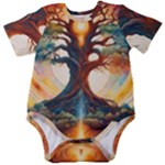 Tree Cosmic Spiritual Meditation Baby Short Sleeve Bodysuit