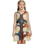 Tree Cosmic Spiritual Meditation Kids  Sleeveless Tiered Mini Dress