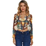 Tree Cosmic Spiritual Meditation Long Sleeve V-Neck Top