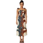 Tree Cosmic Spiritual Meditation Tie-Strap Tiered Midi Chiffon Dress