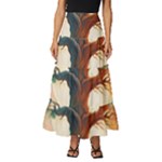 Tree Cosmic Spiritual Meditation Tiered Ruffle Maxi Skirt