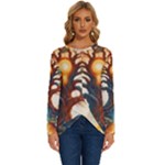 Tree Cosmic Spiritual Meditation Long Sleeve Crew Neck Pullover Top