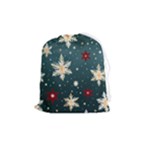 Snowflakes Winter Snow Drawstring Pouch (Medium)
