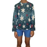 Snowflakes Winter Snow Kids  Long Sleeve Swimwear