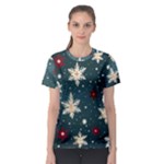 Snowflakes Winter Snow Women s Sport Mesh T-Shirt