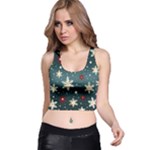 Snowflakes Winter Snow Racer Back Crop Top