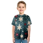 Snowflakes Winter Snow Kids  Sport Mesh T-Shirt