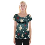 Snowflakes Winter Snow Cap Sleeve Top