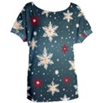 Snowflakes Winter Snow Women s Oversized T-Shirt