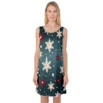 Snowflakes Winter Snow Sleeveless Satin Nightdress
