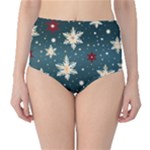 Snowflakes Winter Snow Classic High-Waist Bikini Bottoms