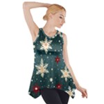 Snowflakes Winter Snow Side Drop Tank Tunic