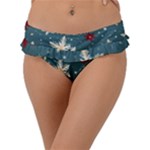 Snowflakes Winter Snow Frill Bikini Bottoms