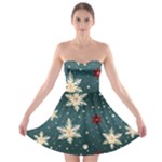 Snowflakes Winter Snow Strapless Bra Top Dress