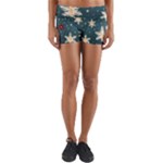 Snowflakes Winter Snow Yoga Shorts