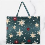 Snowflakes Winter Snow Zipper Large Tote Bag