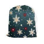 Snowflakes Winter Snow Drawstring Pouch (2XL)