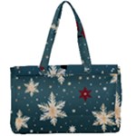 Snowflakes Winter Snow Canvas Work Bag