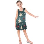 Snowflakes Winter Snow Kids  Sleeveless Dress