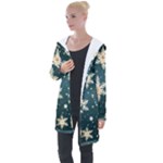 Snowflakes Winter Snow Longline Hooded Cardigan