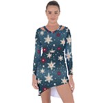 Snowflakes Winter Snow Asymmetric Cut-Out Shift Dress