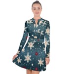 Snowflakes Winter Snow Long Sleeve Panel Dress