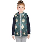 Snowflakes Winter Snow Kids  Hooded Puffer Vest
