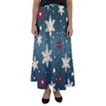 Snowflakes Winter Snow Flared Maxi Skirt