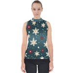 Snowflakes Winter Snow Mock Neck Shell Top