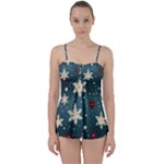 Snowflakes Winter Snow Babydoll Tankini Set
