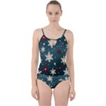 Snowflakes Winter Snow Cut Out Top Tankini Set