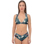 Snowflakes Winter Snow Double Strap Halter Bikini Set