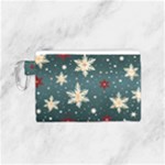 Snowflakes Winter Snow Canvas Cosmetic Bag (Small)