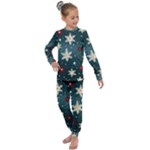Snowflakes Winter Snow Kids  Long Sleeve Set 