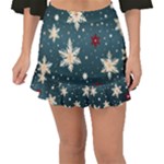 Snowflakes Winter Snow Fishtail Mini Chiffon Skirt