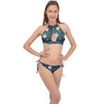 Snowflakes Winter Snow Cross Front Halter Bikini Set