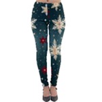 Snowflakes Winter Snow Lightweight Velour Leggings