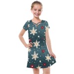 Snowflakes Winter Snow Kids  Cross Web Dress