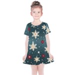 Snowflakes Winter Snow Kids  Simple Cotton Dress