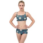 Snowflakes Winter Snow Layered Top Bikini Set