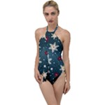 Snowflakes Winter Snow Go with the Flow One Piece Swimsuit