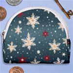 Snowflakes Winter Snow Horseshoe Style Canvas Pouch