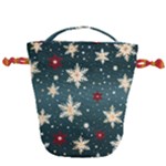 Snowflakes Winter Snow Drawstring Bucket Bag