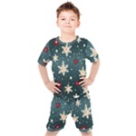 Snowflakes Winter Snow Kids  T-Shirt and Shorts Set