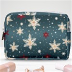 Snowflakes Winter Snow Make Up Pouch (Medium)