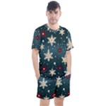Snowflakes Winter Snow Men s Mesh T-Shirt and Shorts Set