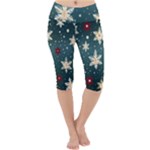 Snowflakes Winter Snow Lightweight Velour Cropped Yoga Leggings