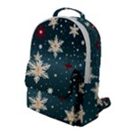 Snowflakes Winter Snow Flap Pocket Backpack (Large)