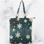 Snowflakes Winter Snow Double Zip Up Tote Bag